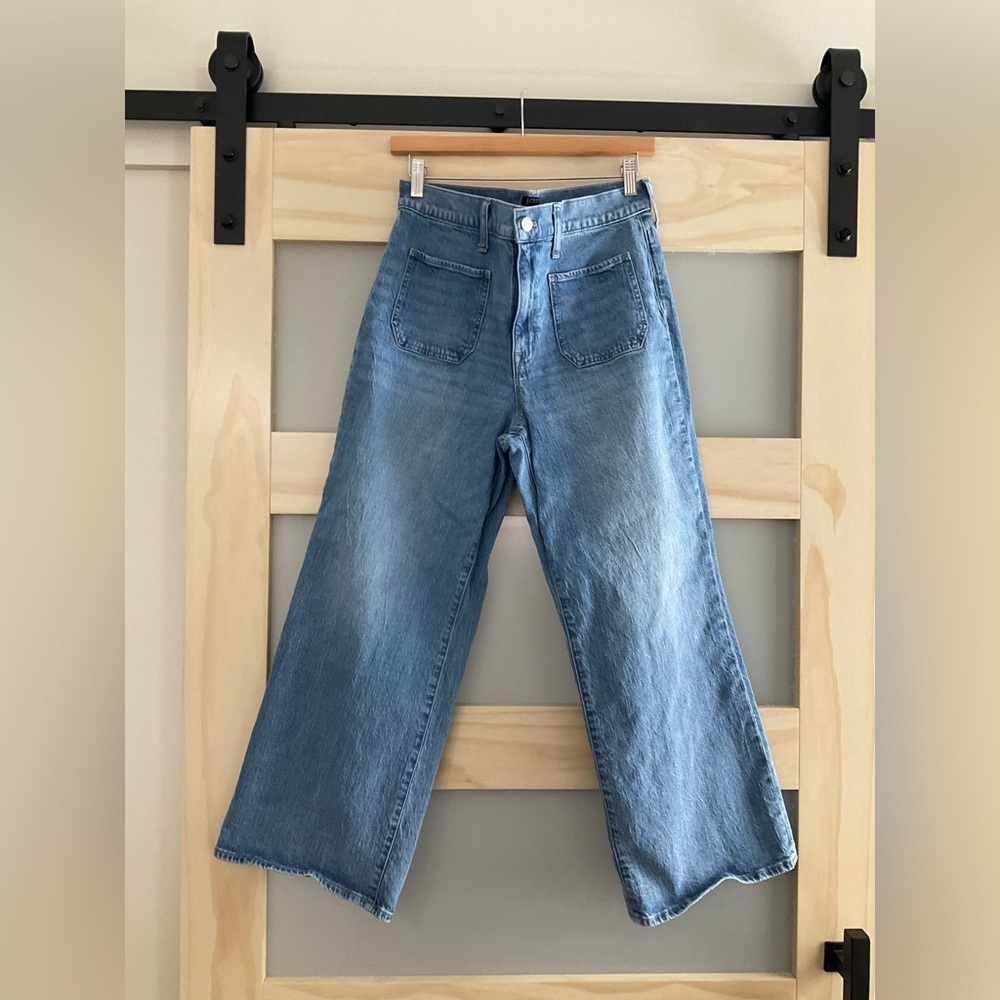 J.Crew Wide Leg Crop Jeans Size 30 | High Rise Blue Denim